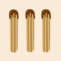 Churros with chocolate sauce vector illustration for graphic design and decorative element