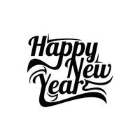 Happy New Year Calligraphy Vector Text