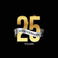 25th years anniversary celebration design vector