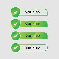 verified word rubber stamp verified sign sticker set vector