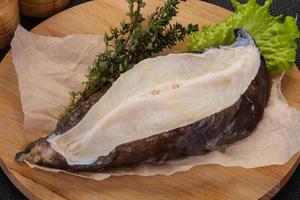 Raw wolffish steak photo