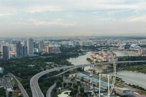 vista del horizonte de la ciudad de singapur foto