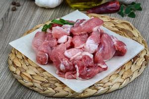 Diced pork meat photo