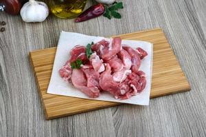 Diced pork meat photo