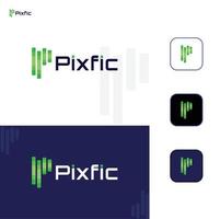 logotipo de letra p - logotipo de pixfic vector