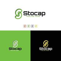 diseño de logotipo stocap - logotipo de letra s vector