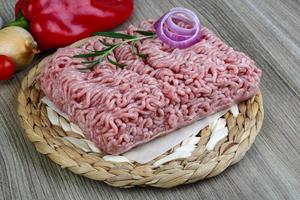 Raw minced pork meat photo