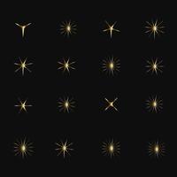 grupos de colección de estrellas brillantes planas de lujo, y un conjunto de estrellas de guiño utilizadas para efectos y diseño de plantillas de vectores célebres