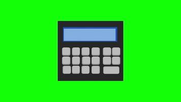 icône de la calculatrice, calculs commerciaux, enseignement des mathématiques et finances. animation en boucle avec canal alpha.