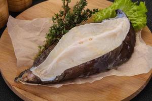 Raw wolffish steak photo