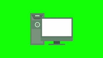 Desktop-PC-Computeranzeigesymbol, Schleifenanimation mit Alphakanal. video