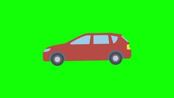 animação de ícone de carro. animação de loop de veículo com canal alfa, tela verde. video
