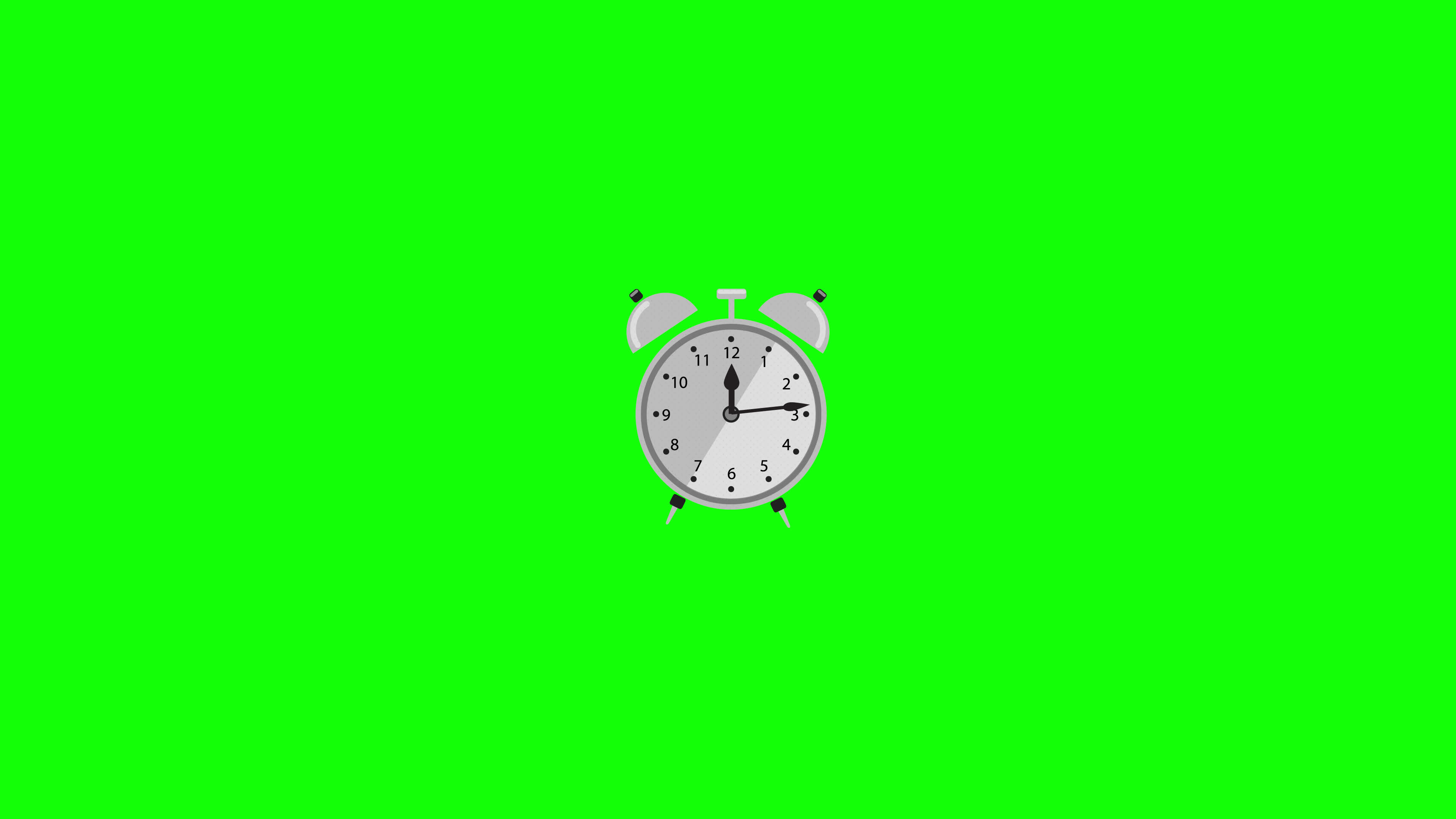 alarm clock icon Animation. loop animation with alpha channel, green