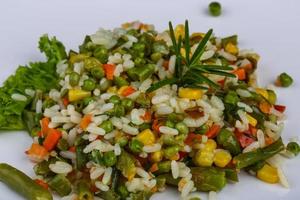 Mexican rice on the plate photo