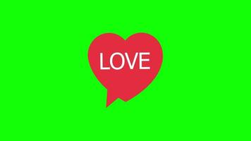 red love or heart pop up icon Animation.Heart Beat Concept for valentine's day and mother's day. Love and feelings. loop animation with alpha channel, green screen. video