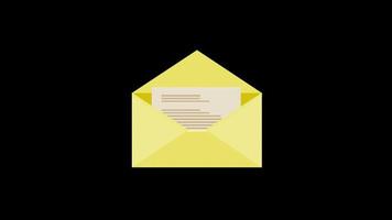 Email icon Animation. email envelope loop animation with alpha channel, green screen. video