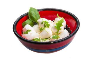 Mozzarella with herbs photo