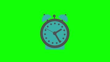 alarm clock icon Animation. loop animation with alpha channel, green screen. video