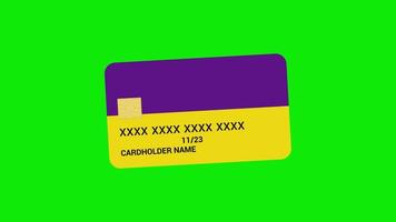 bank card icon Animation. loop animation with alpha channel, green screen. video
