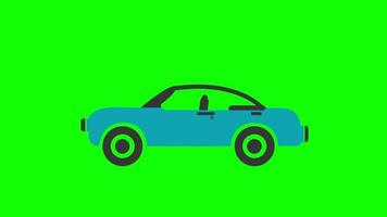 animation d'icône de voiture. animation de boucle de véhicule avec canal alpha, écran vert. video