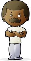 cartoon manly mustache man vector