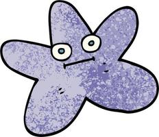 pez estrella de dibujos animados de ilustración con textura grunge vector