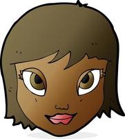 cartoon female face vector