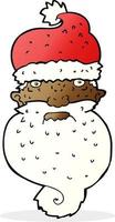 cartoon grim santa face vector