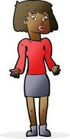 cartoon woman shrugging shoulders vector