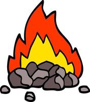 hand drawn doodle style cartoon burning coals vector