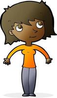 cartoon woman shrugging vector