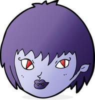 cara de chica vampiro de dibujos animados vector