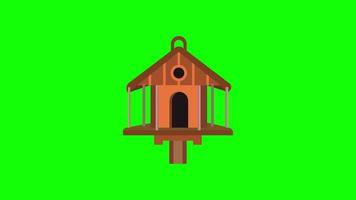 Nesting box bird house icon loop animation with alpha channel, transparent background, ProRes 444 video