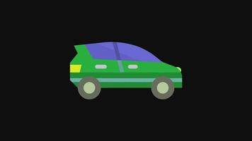 eco car icon Animation. Vehicle loop animation with alpha channel, green screen. video