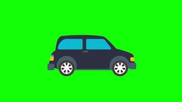 car icon Animation. Vehicle loop animation with alpha channel, green screen. video