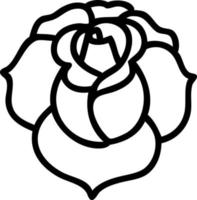 tatuaje en estilo de línea negra de una flor vector