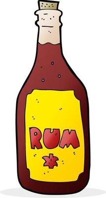 cartoon rum bottle