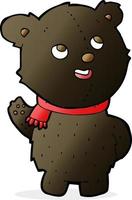 cachorro de oso negro lindo de dibujos animados vector