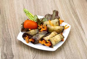 Eggplant rolls with carrot photo