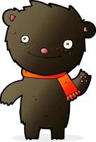 cartoon cute black bear vector