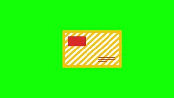 animación de icono de correo electrónico. animación de bucle de sobre de correo electrónico con canal alfa, pantalla verde. video