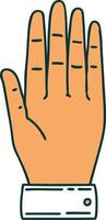 tattoo style icon of a hand vector