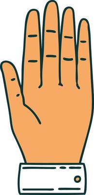 tattoo style icon of a hand