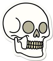 tattoo style sticker of a skull vector