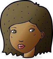 cartoon female face vector