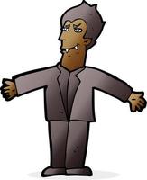 cartoon vampire man with open arms vector