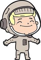 happy cartoon astronaut vector