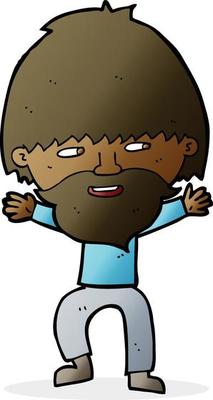 cartoon happy man with beard