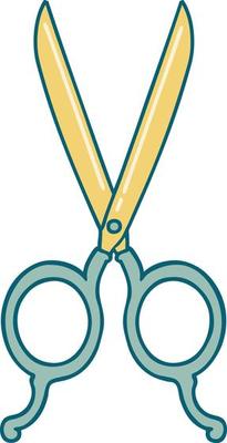 iconic tattoo style image of barber scissors