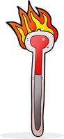 cartoon hot thermometer vector